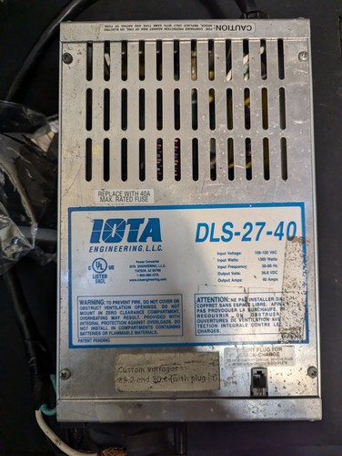 IOTA DLS-27-40 RV Power Converter, 26.8v 40 Amp, AC to DC, For Repair