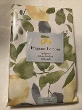 Tablecloth Lemons Indoor/Outdoor Spill Proof Oblong Rectangle 60 x 104 New NOS