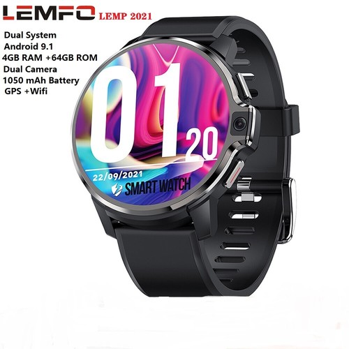 LEMFO LEMP 4G Smartwatch Android 9.1 Dual System 4G+64G GPS 1050mAh Dual  Camera | eBay