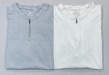 Women's Slazenger Hydro-Dri UPF 30 Tech Blade Textured Short Sleeve Zip Golf Shi