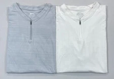 Women's Slazenger Hydro-Dri UPF 30 Tech Blade Textured Short Sleeve Zip Golf Shi