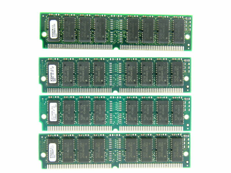 トモミン 64MB 4X16MB Micron MT8D432M-6X Original EDO 60ns Tin 72-pin SIMM