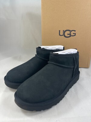 New UGG Classic Ultra Mini Ankle Boot for Women Black Size US 8 1116109