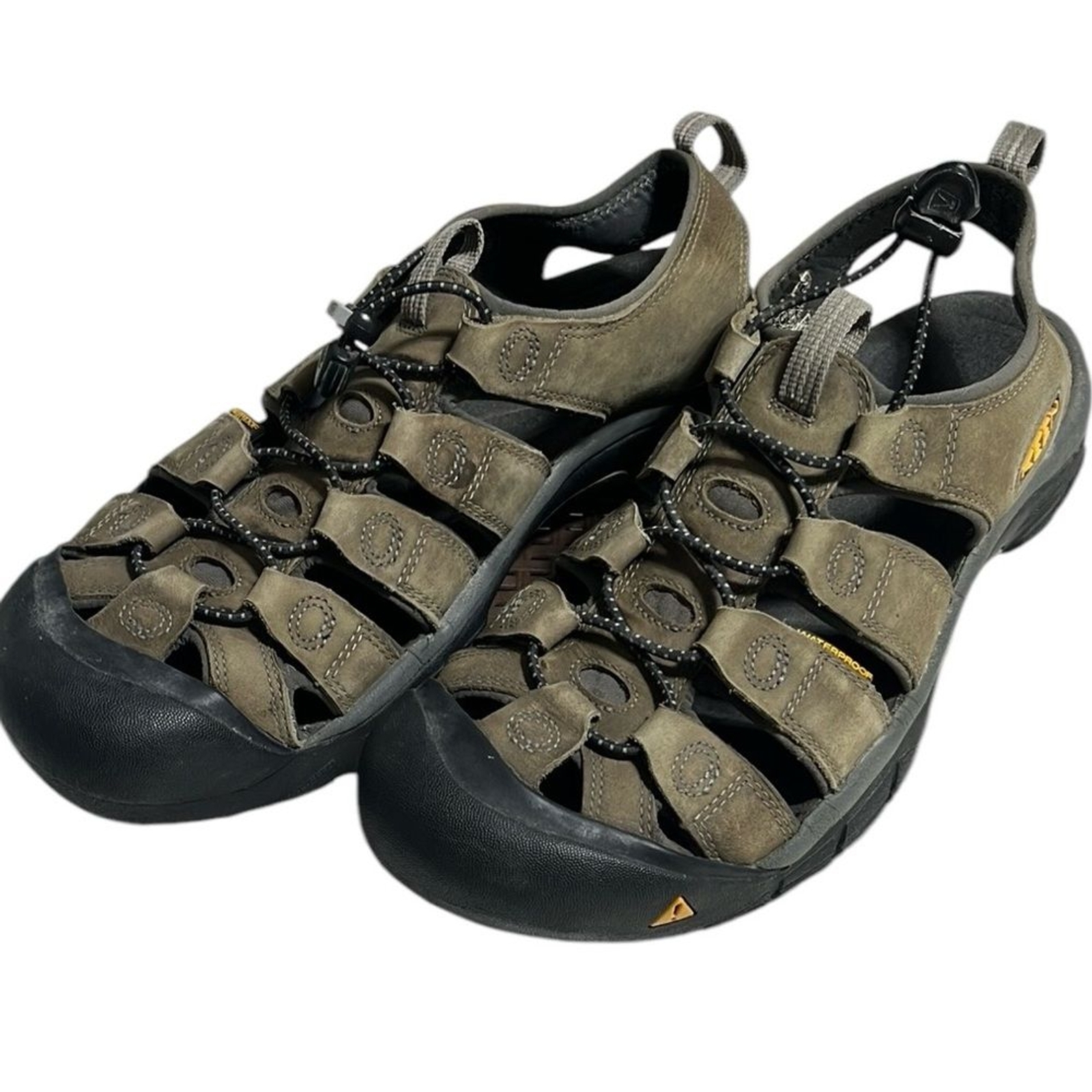 Sandali da trekking impermeabili Keen Newport H2 marroni punta chiusa scarpe da trail taglia 11 5
