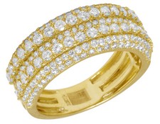 Men's Real Diamond Wedding Band Ring In 10K Yellow Gold 2.35 CT 10MM