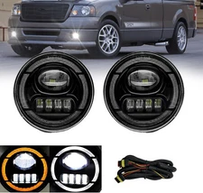 Pair For 2006-2014 Ford F150 F-150 LED Fog Lights Front Bumper Lamps+DRL+Wiring
