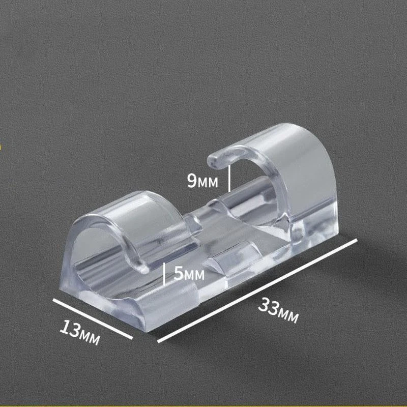 100Pcs Cable Clips Self-Adhesive Tie Cord Management Wire Holder Organizer Clamp - Image 2 of 4