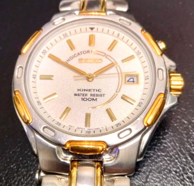 Seiko Indicator Kinetic WR 100m 5M42-OP68 Japan movt mens watch | eBay