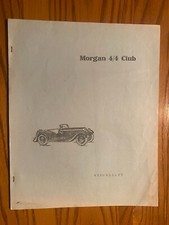 1962 MISCELLANY Morgan 4/4 Sports Car Club Magazine/Flyer - Rare - Good Cond.
