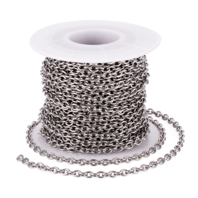 Edelstahl Kabelketten 32,8 Fuß / 10 Meter ungeschweißt ovales Glied 4 x 3 mm