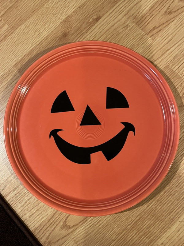 Fiesta Happy Jack O'Lantern Pizza/Chop Plate 15" Persimmon HTF