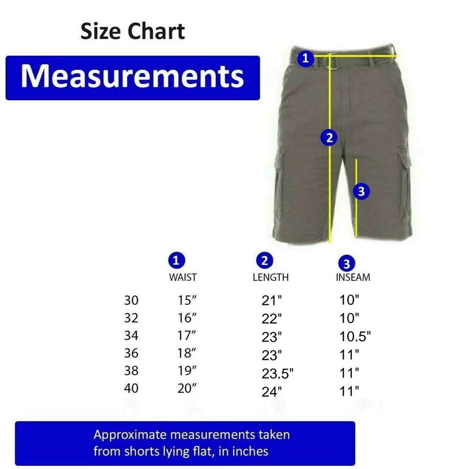PACK DE 2: Pantalones Cortos Carga Para Hombre Informales Algodón Sarga Multi Bolsillos Ligeros con Cinturón Foto 2 de 2