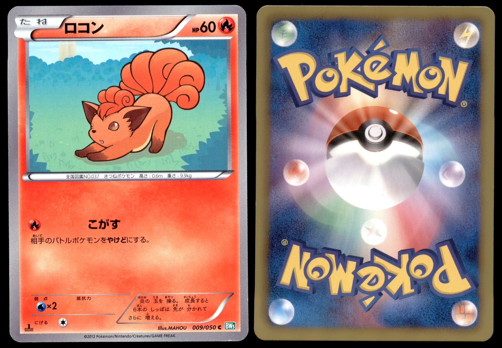 NM Vulpix 009/050 BW5 Dragon Blast 1ED Common Near Mint 2012 Japanese Pokemon
