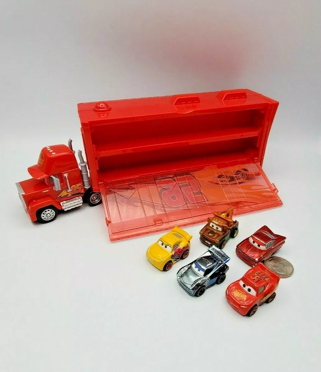 Disney Pixar Cars 3 Mini Racers Mack Transporter Lot x5 Lightning McQueen Mater