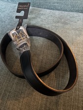 Coach 3870 Mens Lizard Dress Belt 34 Brown Brass Buckle USA  display picture 3