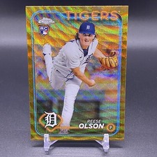 #/50! 🚨2024 Topps Chrome Reese Olson RC Detroit Tigers Rookie #40 Gold Wave
