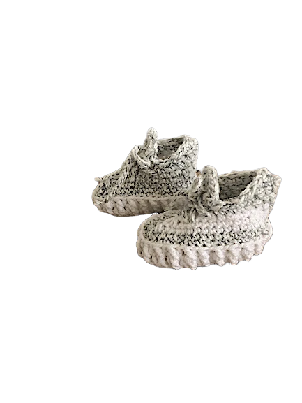 Gris Yzy Infantil Bebé Zapatillas Crochet Niño Niña Bebé Crochet Zapatos, Zapatos de Bebé Foto 4 de 4