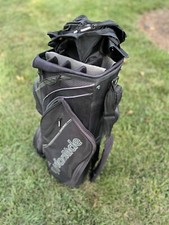 TaylorMade 14 Way Divider Golf Cart Bag Single Strap Lightweight Gray/ Black