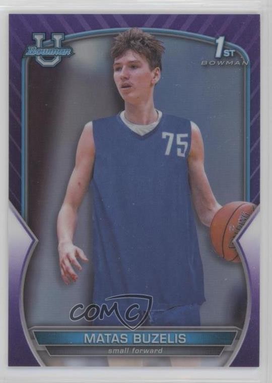 2022-23 Bowman U Chrome Purple Refractor 306/399 Matas Buzelis #84 0xi8