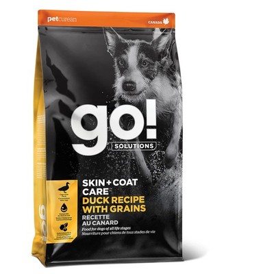 Petcurean Go! Solutions Skin+Coat Duck Recipe With Grains 22 Lb Dog