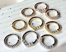 3pcs Bendable 16g Hoops Design Septum Tragus Ear Cartilage Rings Value Pack