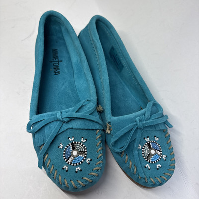 Minnetonka Women's Me To We Moc in Turquoise Size8
