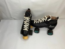 Cobra Men  s Black Roller Derby Skates w/ Riptide Rawspeed Wheels, size 8