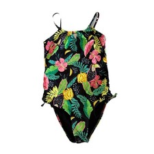 Old Navy Swimsuit Girls XL 14-16  Beaded 1Pc Floral Tropical Adjustable Straps