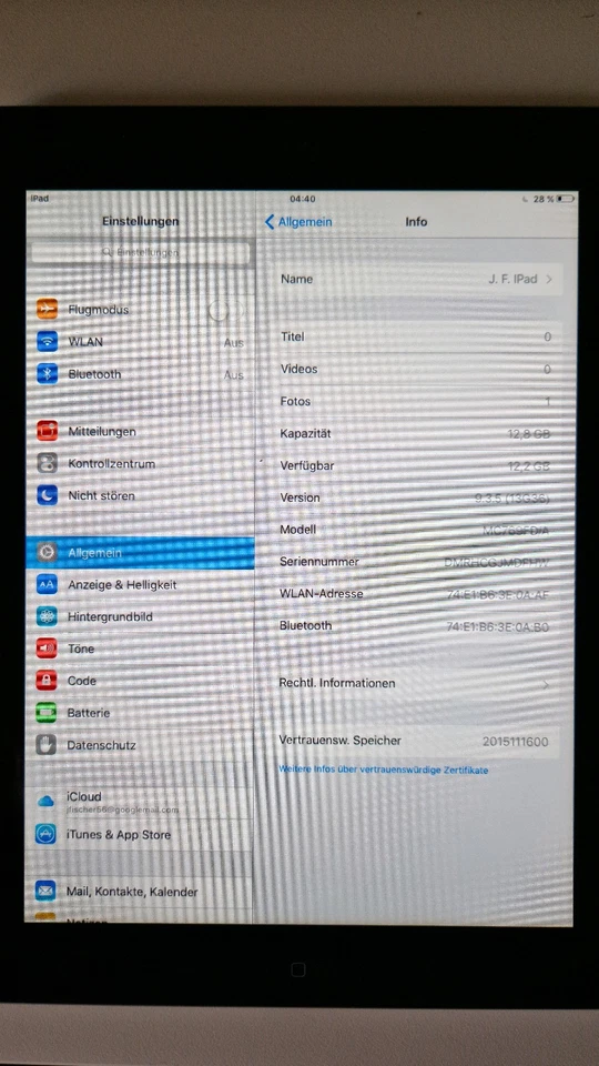 Apple iPad 2 16GB, WLAN, 24,64 cm, (9,7 Zoll) - Silber - Bild 2 von 3