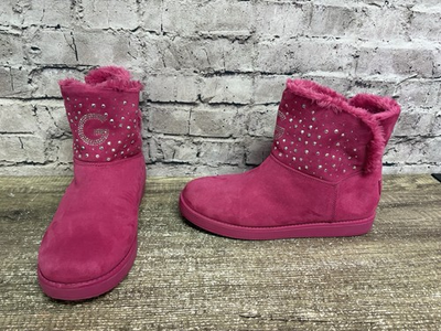 #ad GBG Women’s Pink Suede Faux Fur Rhinestone Size 9.5 $15.00