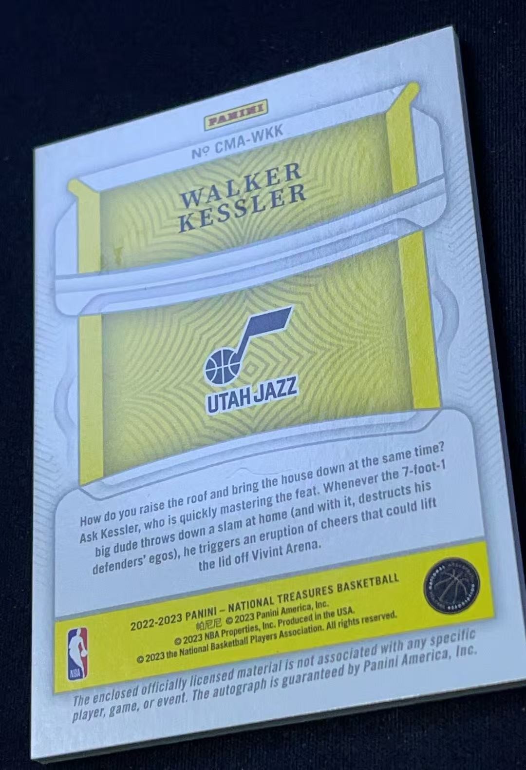 25/25≈1/1 2022-23 National Treasures Walker Kessler RC Colossal Patch Auto RPA view 3