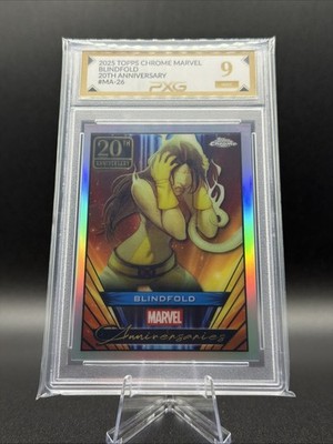 2025 Topps Chrome Marvel BLINDFOLD 20th Anniversary #MA-26 Graded