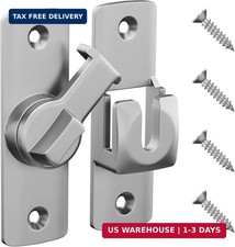 Flip Door Latch, 90/180 Degree Barn Door Latch, Silver Right Angle Door Lock Lat