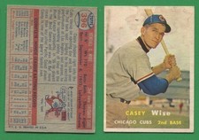 1957 Topps Baseball ~~~ CASEY WISE ~~~ No. 396 ~~~ FREE S/H ~~