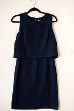 Eliza J dress sleeveless layered 2 navy blue event party cocktail
