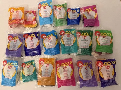2000 McDonalds TY Teenie Beanie Babies Complete Set 1-18 New In Package Vintage