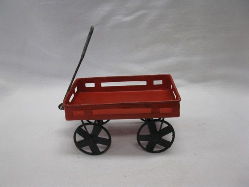 Miniatur Gartenwagen rot mit beweglichem Stiel - Bild 1 von 7