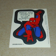 1975 Spider-Man 1 Topps Marvel Comic Book Hero Sticker Card