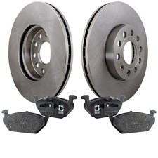 Brake Disc and Pad Kit For 2005 Volkswagen Jetta Front Left Right Ceramic Pads