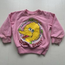 Vintage Sesame Street Big Bird 80s Crewneck Sweatshirt 2T Big Print Pink