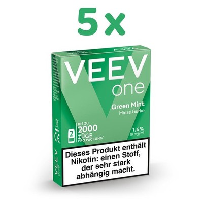 VEEV one Pod GREEN MINT 18mg/ml Nikotin 5x 2 Pods
