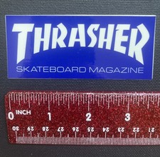 THRASHER Skateboard MAGAZINE 90’s Blue Skateboarding STICKER