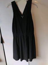 Athleta Savannah Drawstring Waist Mini Dress Size M Black Pockets Tennis Golf