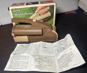 Vtg Ronco Cordless Electric Miracle Broom - As Seen On TV - In Original Box 1973