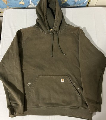 Vtg Y2k Carhartt Hoodie Heavyweight Women  X Large Sweatshirt WK184 Olive Faded