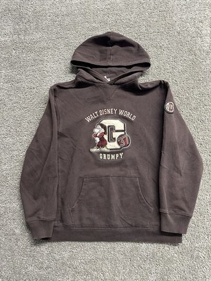 Vintage 90s Y2K Walt Disney World Brown Mocha Embroidered Grumpy Hoodie Medium M