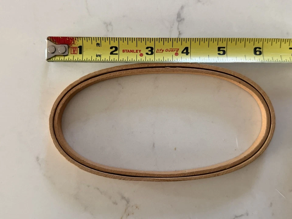 Vintage Duchess Oval Wood Felt Embroidery Hoop 6" x 3" Made In USA - Image 3 of 4