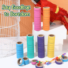 60 Pcs Fatty Bagels Bird Toys Bulk for Parrots Durable Cardboard Chewing African