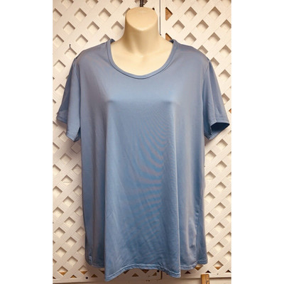 2XL RE Real Essentials Womens S S Round Neck T-Shirt Periwinkle Workout