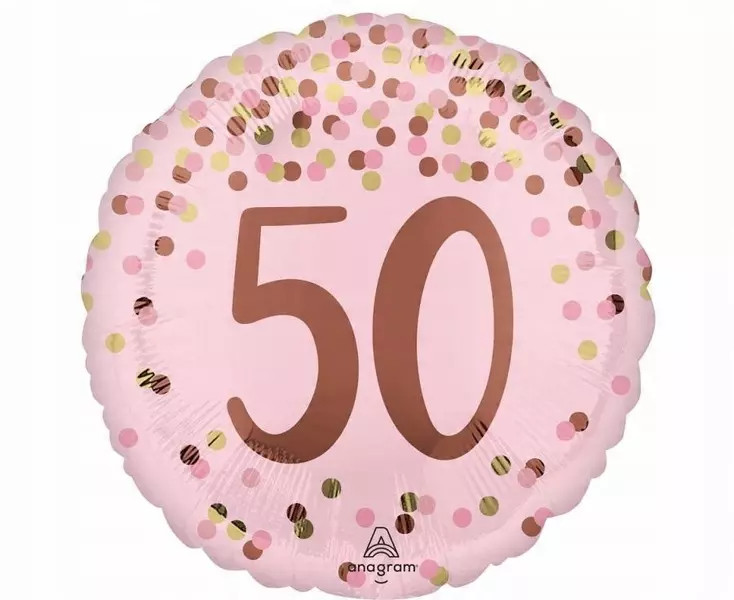 26635493741 Balon foliowy Pretty pink 50th Birthday 46cm Amscan 3390₽